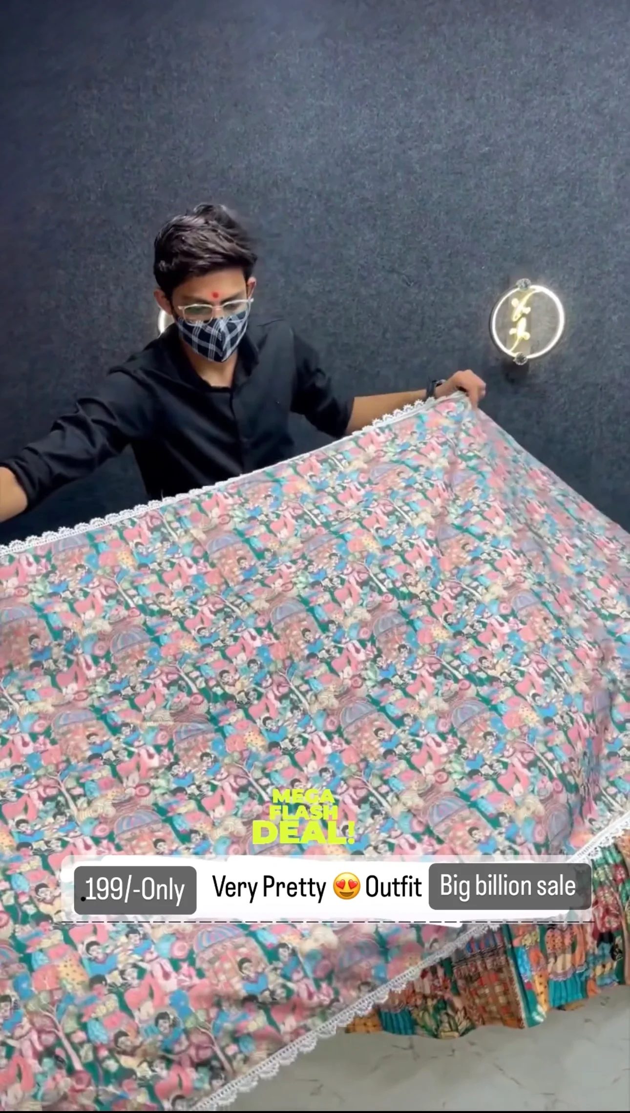 Digital Print Semi Stitched Lehenga Choli  (Multicolor) - Image 3